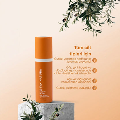 Crème de jour hydratante SPF10 Iva Natura, soin hydratant quotidien 50 ml