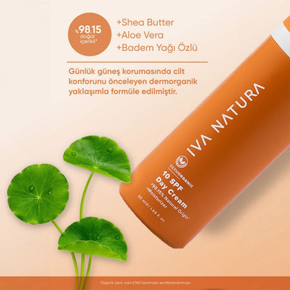 Crème de jour hydratante SPF10 Iva Natura, soin hydratant quotidien 50 ml