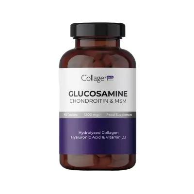 Collagen Forte Platinum Glucosamine Chondroitin MSM 1500mg - Joint Health Support Supplement for Pain Relief - 90 Tablets