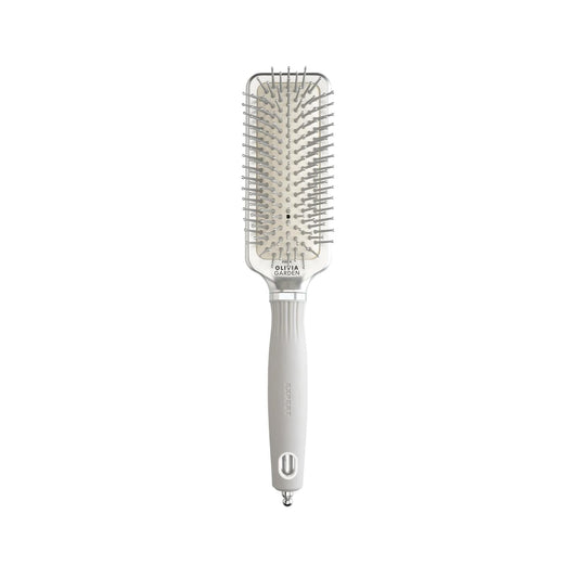 Brosse à cheveux rectangulaire à poils en nylon Expert Care d'Olivia Garden - Outil de coiffure professionnel pour démêler et coiffer