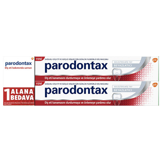 Dentifrice Blanchissant Parodontax (lot de 2) : Élimine en douceur les taches pour des dents naturellement blanches et des gencives saines, au fluor et au bicarbonate de sodium