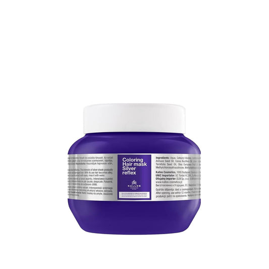Masque capillaire violet Kallos Cosmetics - Soin anti-jaunissement pour cheveux blonds et gris, 275 ml
