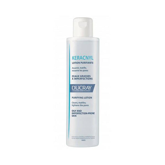 Lotion Ducray Keracnyl 200 ml - Soin anti-acné pour peaux grasses, soin quotidien