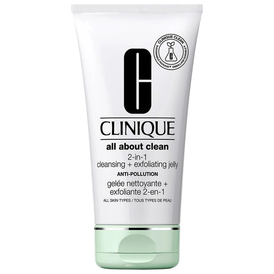 All About Clean™ 2-in-1 Facial Cleanser Exfoliating Jelly: Gently Remove Pores, Dullness with Salicylic Acid, Bamboo Powder & Silica Beads - Radiant Skin for All Skin Types