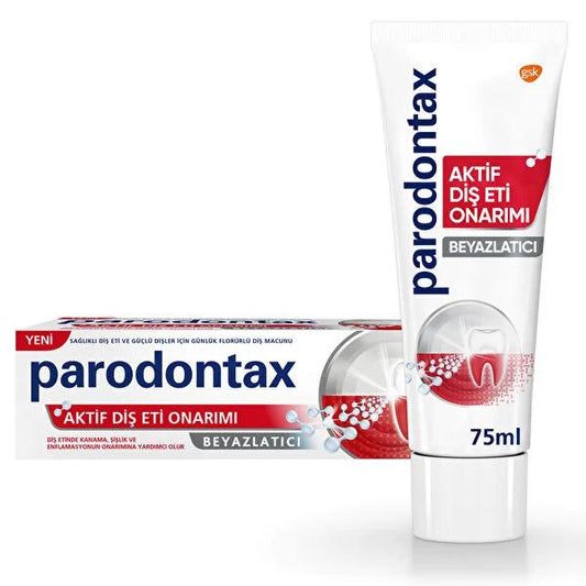 Dentifrice Parodontax Active Gum Repair Blanchissant - Saignements des gencives, élimination de la plaque dentaire et gencives saines - 75 ml