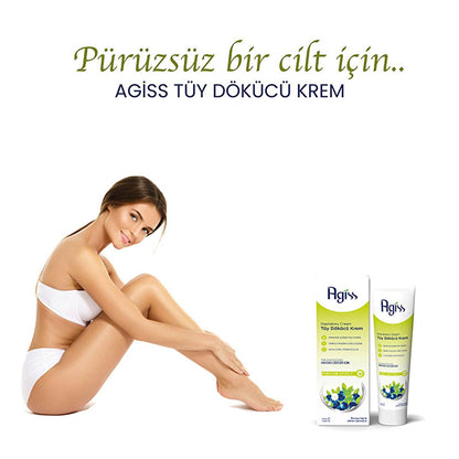 Crème dépilatoire Agiss pour peaux sensibles - 100 ml, sans ammoniaque, testée cliniquement
