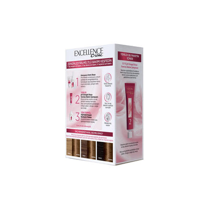 L'Oréal Paris Excellence Crème : Coloration Brun Amande - Couverture 100 % des cheveux blancs, couleur longue tenue et soin en 3 étapes pour des cheveux sains