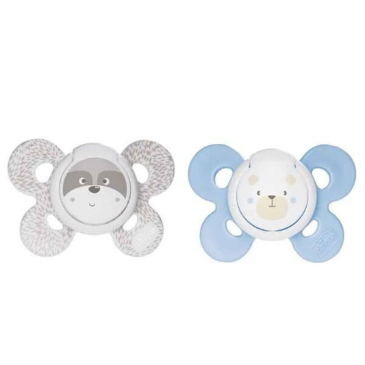 Tétine orthodontique Chicco - Sucette Physio Comfort en silicone pour nourrissons 0-6 mois, lot de 2