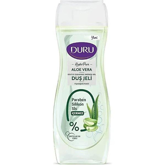 Gel douche Duru Hydro Pure à l'aloe vera - Technologie d'eau micellaire douce pour peaux sensibles, sans parabènes, 450 ml