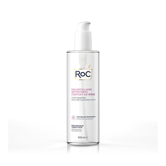 RoC Micellar Cleansing Water - Gentle & Hydrating Makeup Remover for Sensitive Skin | Deep Pore Cleansing, Mineral Enriched, Alcohol-Free (13.53 fl oz)