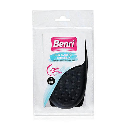 Semelles rehaussantes Benri - Augmentation discrète de 3 cm pour un confort optimal - Taille universelle pour bottes, chaussures classiques et de sport