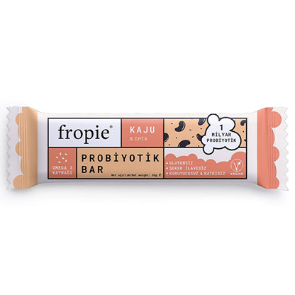 Barre énergétique probiotique Fropie, végane et sans sucre, collation naturelle pour la santé intestinale - 35g