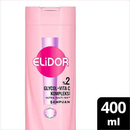 Shampooing soin cheveux Elidor Ultra Brillance - 100 heures de brillance multipliée par 5, nutrition intense pour cheveux abîmés