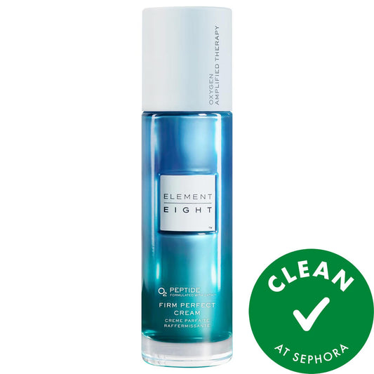 Hydratant visage Element Eight O2 Peptide Firm Perfect : crème anti-âge pour réduire les rides, végane, sans cruauté et soin illuminateur à l'oxygène liquide