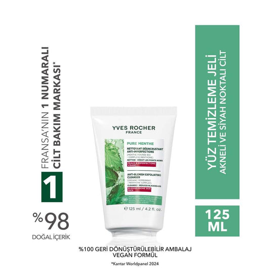 Yves Rocher Pure Menthe Purifying Peeling Face Wash Gel 125ml