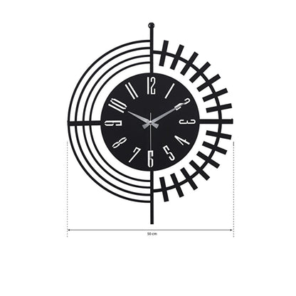 Horloge murale silencieuse en métal moderne Muyika 50x50 cm - Grande horloge décorative pour la maison, le bureau