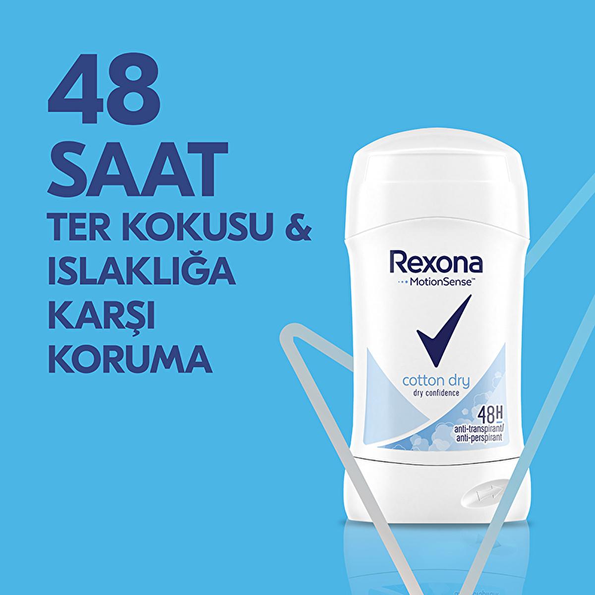 Rexona Women's Deodorant Stick Cotton Dry - Long-Lasting Freshness, 48hr Protection