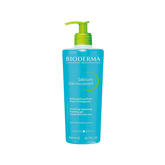 Gel Moussant Bioderma Sébium 500 ml - Testé dermatologiquement pour les peaux grasses à tendance acnéique