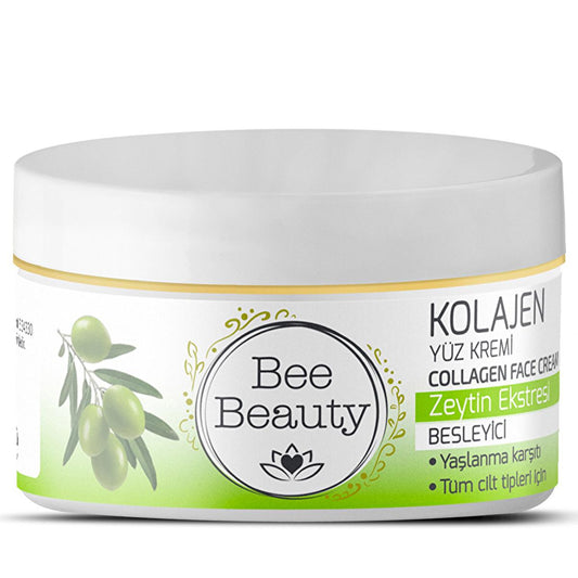 Crème visage anti-âge Bee Beauty au collagène et à l'extrait d'olive - Soin hydratant et nourrissant pour tous types de peau
