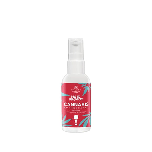 Sérum capillaire Kallos Cosmetics Hair Pro-Tox Cannabis - Nourrit les pointes sèches, répare les cheveux abîmés, 50 ml