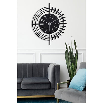 Horloge murale silencieuse en métal moderne Muyika 50x50 cm - Grande horloge décorative pour la maison, le bureau