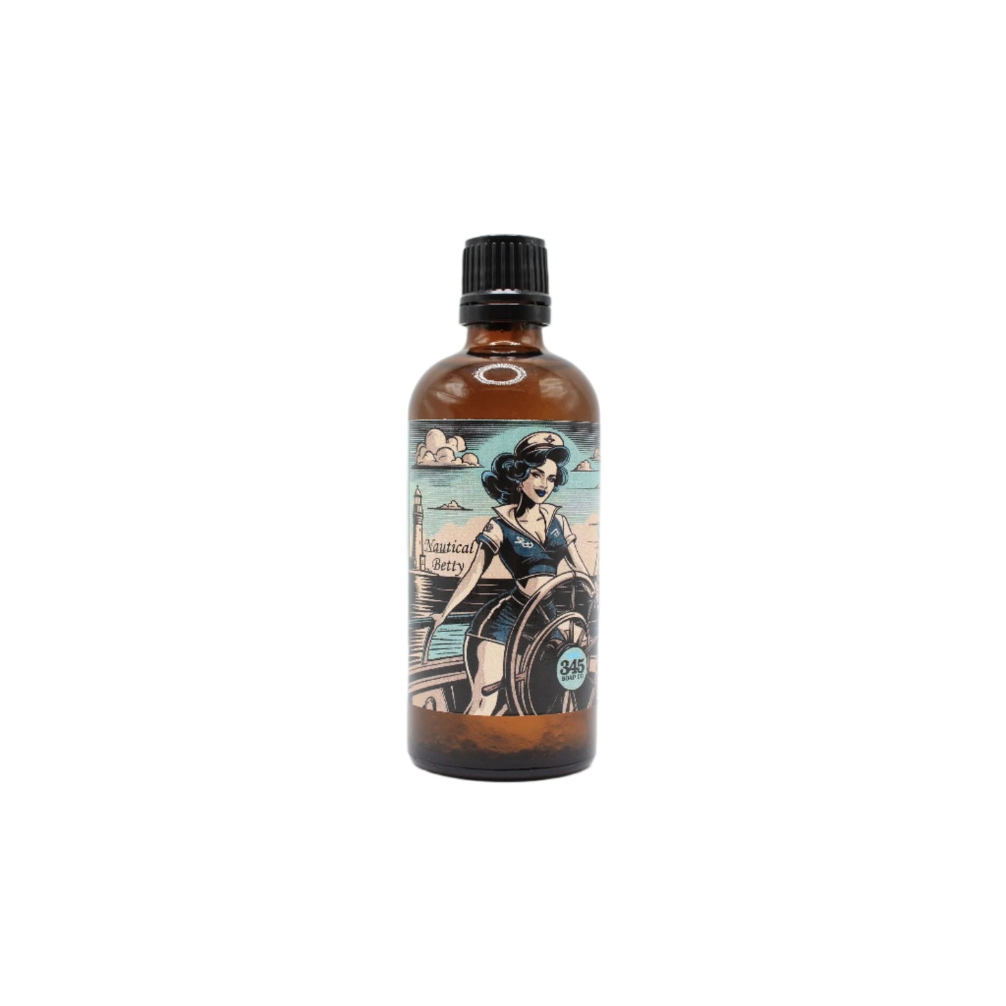 345 Soap Co. Nautical Betty Shaving Collection Shaving Set Pasteur Pharmacy Aftershave Splash 3.4 oz