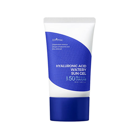 Isntree Hyaluronic Acid Watery Sun Gel SPF 50+ PA++++ - Crème solaire coréenne hydratante et légère pour une protection UV optimale (50 ml)