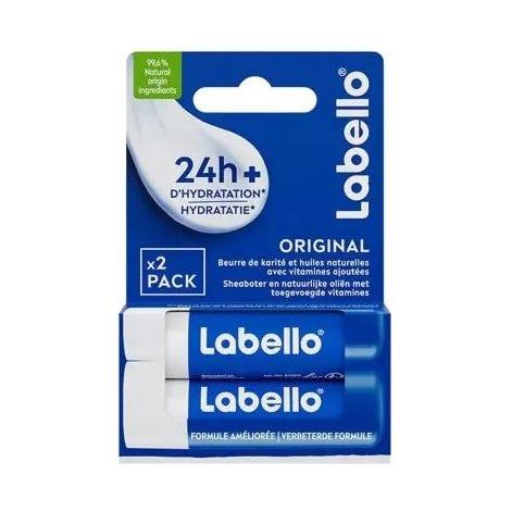 Labello Original Care 24h Hydratation 2x4.8g Lip Balm Pasteur Pharmacy