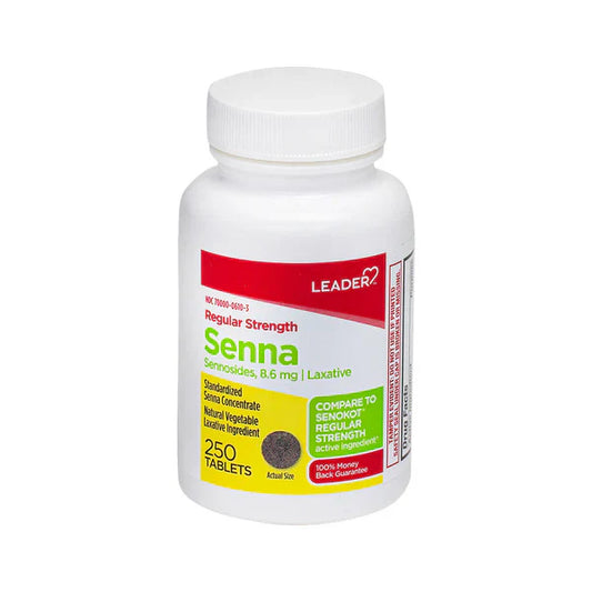 Leader Laxative Sennosides 8.6Mg Tablets 250 Ct Laxative Sennosides Pasteur Pharmacy