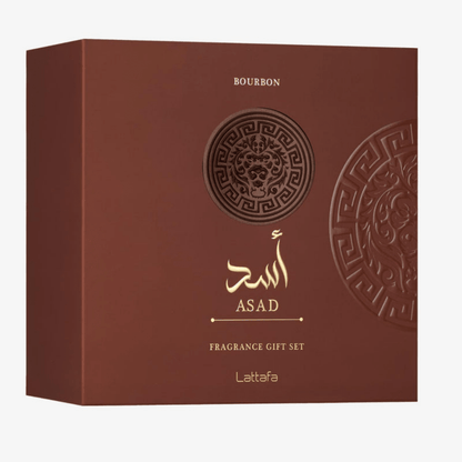 Set de regalo Lattafa Asad Bourbon de 3 piezas