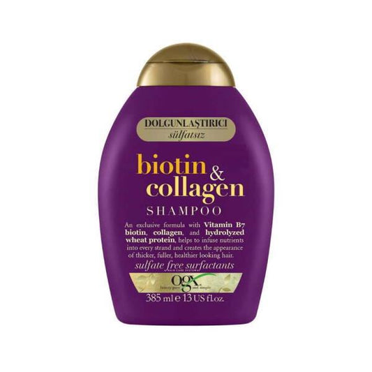 Shampooing OGX Biotine & Collagène - Soin capillaire épaississant et fortifiant pour cheveux fins ou fragilisés, 384 ml