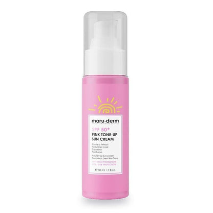 Crème solaire Maruderm SPF 50+ Pink Tone Up : unifie le teint, réduit les rougeurs, formule coréenne - haute protection UV