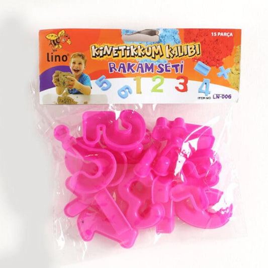 Lino Kinetic Sand Number Mold Set Educational Play 15 Pieces