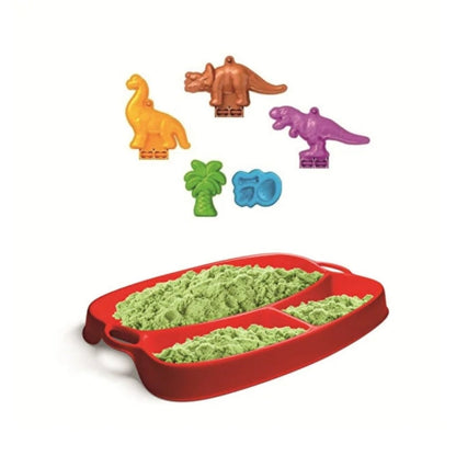 Ensemble de sable cinétique dinosaures Lino avec plateau et moules 350 g