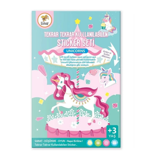Lino Unicorns Reusable Sticker Set for Creative Play