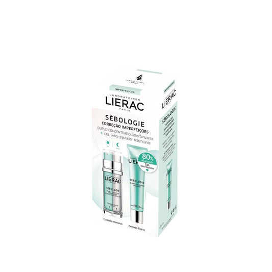 Set de cuidado de la piel Lierac Sebologie para piel grasa: tratamiento para el acné e hidratante aprobado por dermatólogos