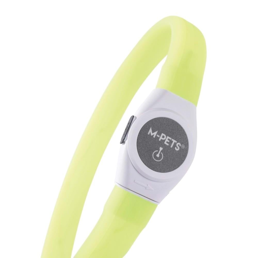 M-Pets Flash LED Dog Collar High Visibility Green 35 cm