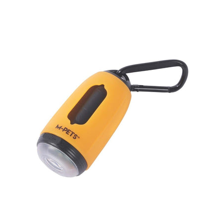 Distributeur de sacs à déjections M-Pets avec lampe torche LED Orange