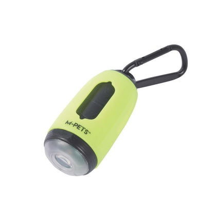 Dispensador de bolsas para excrementos con linterna LED M-Pets Flash verde