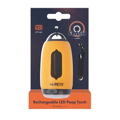 Distributeur de sacs à déjections M-Pets avec lampe torche LED Orange
