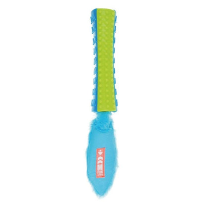 Jouet pour chien M-Pets Funsty en caoutchouc avec couineur On/Off bleu-vert 40 cm