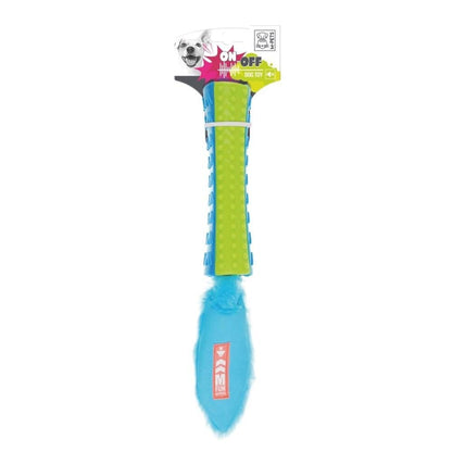 Jouet pour chien M-Pets Funsty en caoutchouc avec couineur On/Off bleu-vert 40 cm