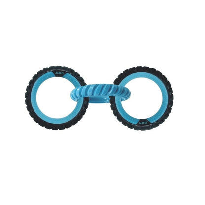 Jouet interactif pour chien M-Pets Ring King Triple, bleu et noir, 28 cm