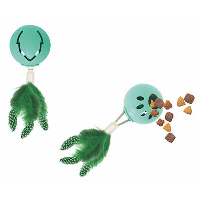 Jouet pour chat en forme de feuille M-Pets Tempo avec distributeur de friandises à l'herbe à chat 11,5x10,5x4 cm