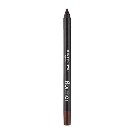 Flormar Ultra Brown Eyeliner - Soft-Tipped, Intensely Pigmented, Pearlescent & Matte Finish - 1 Piece