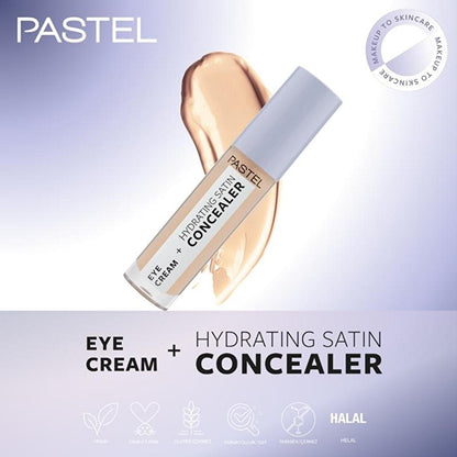 Crema para ojos + Corrector satinado hidratante de Pastel Makeup: Ilumina y oculta las ojeras - Hidratación 24H para una mirada radiante