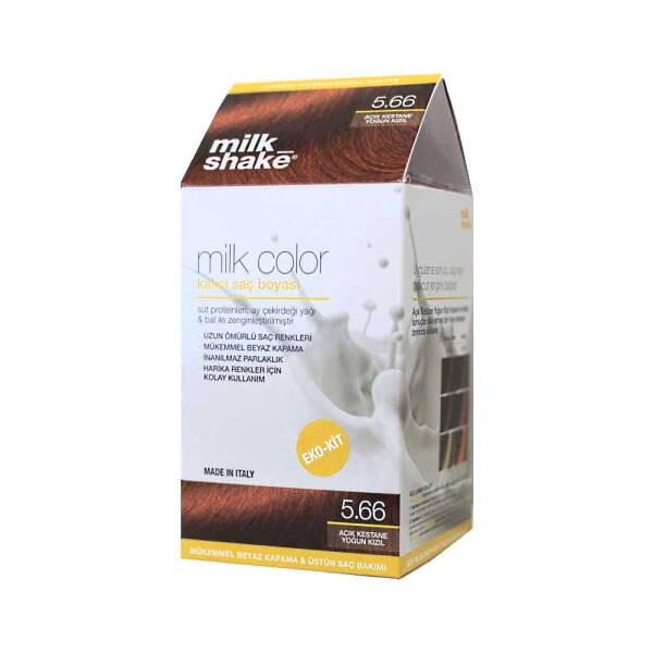 Tinte para el cabello Milk Shake 5.66 Castaño Claro Rojo Intenso - Color de cabello rojo de larga duración