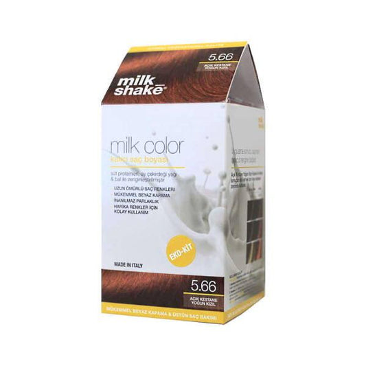 Milk Shake Hair Dye 5.66 Light Chestnut Intense Red - Long Lasting Red Hair Color
