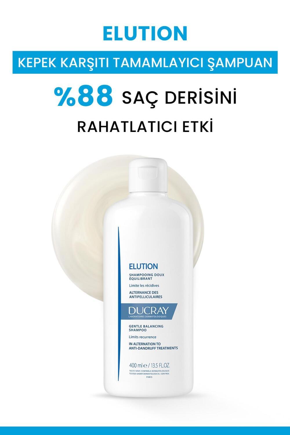 Champú anticaspa Ducray Elution: calma el cuero cabelludo, previene la descamación - 400 ml