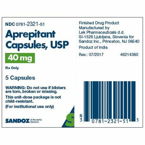 APREPITANT 40 MG CAP 1 UD Medicine & Drugs Pasteur Pharmacy